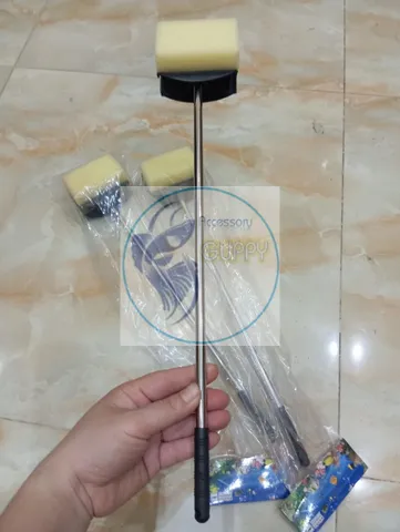 Cây Cọ Rửa Vệ Sinh Hồ Cá Thủy Sinh Dài 45cm - INOX Chất Lượng Cao Chuyên Dụng Cho Bể Cá Cảnh, Đồ Dùng Hỗ Trợ Vệ Sinh