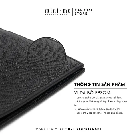 Ví Nam MINI-MO Da Bò EPSOM Dáng Ngang 6 Ngăn Đựng Thẻ Sang Trọng - Bóp Da Cao Cấp Phong Cách Lịch Lãm, Tiện Ích Tối Ưu