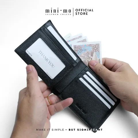 Ví Nam MINI-MO Da Bò EPSOM Dáng Ngang 6 Ngăn Đựng Thẻ Sang Trọng - Bóp Da Cao Cấp Phong Cách Lịch Lãm, Tiện Ích Tối Ưu
