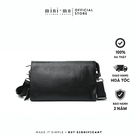 Túi Đeo Chéo MINI-MO M-YTHICAL Da Bò Black Patent Cao Cấp, Phong Cách Trẻ Trung Hiện Đại. SBAG-03