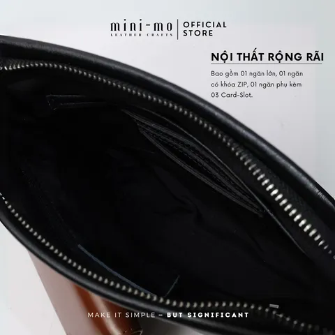 Túi Đeo Chéo MINI-MO TOP FOLDED Da Bò Black Patent Cao Cấp, Phong Cách Trẻ Trung Hiện Đại. SBAG-02