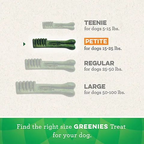 Bánh thưởng Greenies Original Petite cho chó - Bánh nhai dinh dưỡng tốt cho răng miệng, giúp hơi thở thơm mát, phù hợp cho chó từ 7-11kg