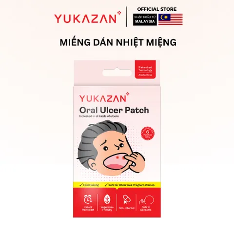 Miếng Dán Nhiệt Miệng Yukazan- Giảm Đau Vết Thương Trong Miệng - Hộp 6 Miếng