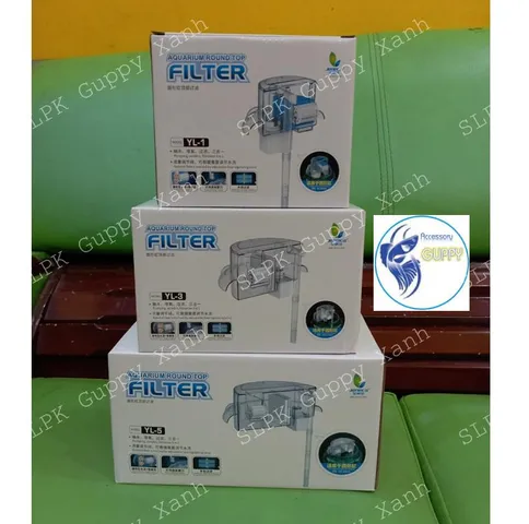 Bộ Lọc Thác Jeneca YL1, YL3, YL5 cho Bể Thủy Tinh Tròn - Máy Lọc Nước 3 trong 1, Thích Hợp Hồ Cá Mini