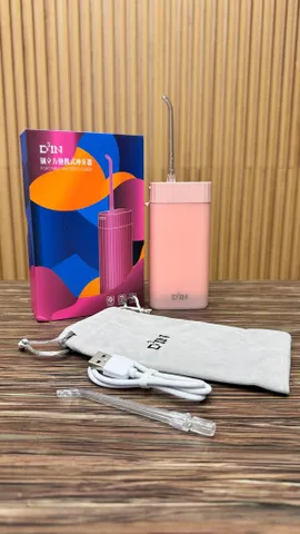 Máy Tăm Nước D3IN MS18 - Gập Gọn, Chống Nước IPX7, Kèm 2 Đầu Phun, Pin 1100mAh, Sạc Type C - Hàng Xịn Chăm Sóc Răng Miệng