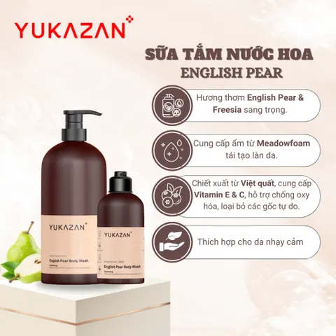 Sữa Tắm Cấp Ẩm Yukazan Hương Nước Hoa English Pear & Freesia 1000ml
