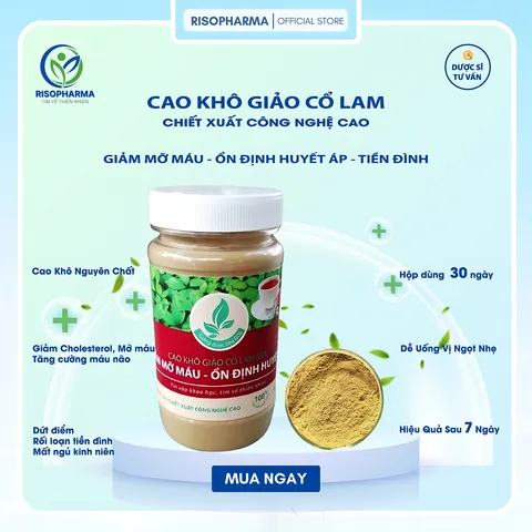 Cao Khô Dây Thìa Canh & Giảo Cổ Lam - Hỗ Trợ Ổn Định Đường Huyết, Giảm Mỡ Máu, Ngăn Ngừa Biến Chứng - Sản Phẩm Sức Khỏe Tốt Nhất
