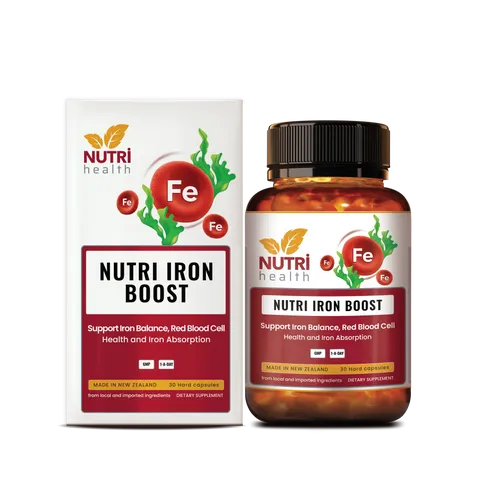 Viên Sắt Hữu Cơ Nutri Iron Boost 30 Viên - Bổ Sung Sắt và Vitamin, Hỗ Trợ Tăng Cường Máu, Dành Cho Phụ Nữ Mang Thai & Thiếu Máu