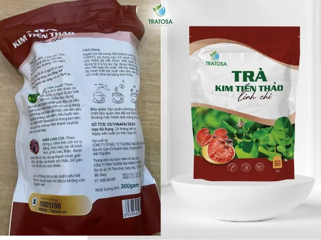 Trà Kim Tiền Thảo Linh Chi TRATOSA 8 Vị Hỗ Trợ Sỏi Thận và Viêm Tiết Niệu - Thảo Mộc Giúp Thanh Nhiệt, Giải Độc, Cải Thiện Sức Khỏe Thận