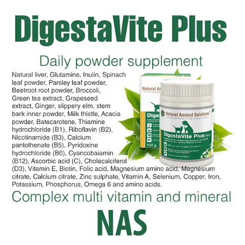 Vitamin Tổng Hợp Hỗ Trợ Tiêu Hóa Cho Thú Cưng Natural Animal Solutions DigestaVite Plus 100g - Bổ Sung Prebiotic và Kháng Oxy Hóa