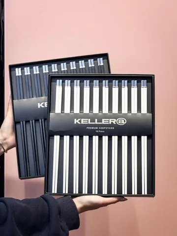 Set 10 Đôi Đũa Sợi Thủy Tinh Keller - Dụng Cụ Nhà Bếp An Toàn, Chịu Nhiệt, Rửa Máy Tiện Lợi, Đầu Đũa Chống Trơn 27cm