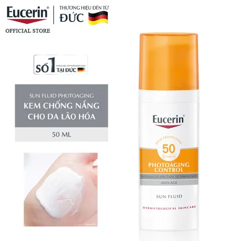 Kem Chống Nắng Eucerin SPF 50 Ngăn Ngừa Da Lão Hóa 50ml Sun Fluid Photoaging Control SPF 50