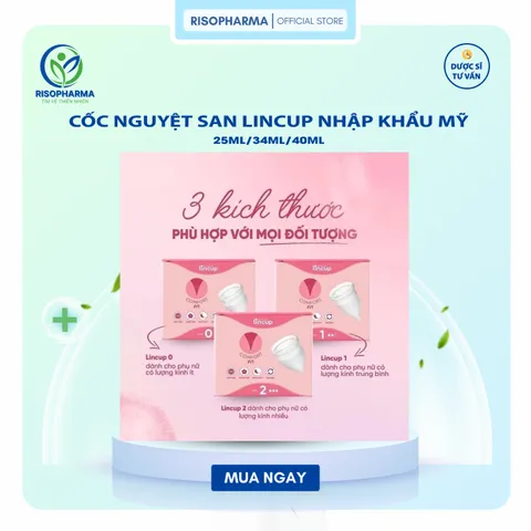 Cốc Nguyệt San Lincup Chính Hãng Nhập Khẩu Mỹ - Mềm Mại, Chống Tràn, Tiện Lợi 25ml/34ml/40ml - Giải Pháp Hiện Đại cho Phụ Nữ