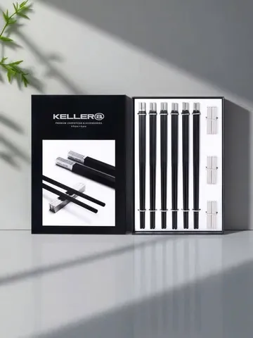 Bộ 6 Đôi Đũa Cao Cấp Kèm 6 Gác Đũa Đồng Bộ Keller Hàng Hiệu Đức - Sang Trọng và Tinh Tế cho Món Ăn Nhà Bếp
