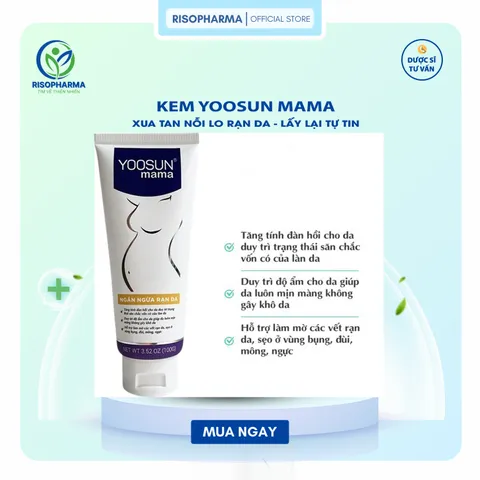 Kem Rạn Da Yoosun Mama - Giúp Ngăn Ngừa và Phục Hồi Rạn Da - Chiết Xuất 100% Từ Thảo Dược, An Toàn (Tuýp 100g)
