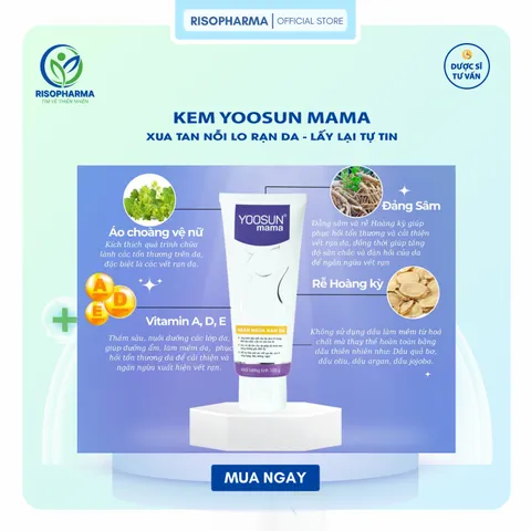 Kem Rạn Da Yoosun Mama - Giúp Ngăn Ngừa và Phục Hồi Rạn Da - Chiết Xuất 100% Từ Thảo Dược, An Toàn (Tuýp 100g)