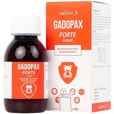 Siro Gadopax Forte 100ml - Hỗ trợ tăng cường sức đề kháng cho trẻ, Giảm ốm vặt hiệu quả, Chứa beta-glucans, Vitamin C, D, Kẽm