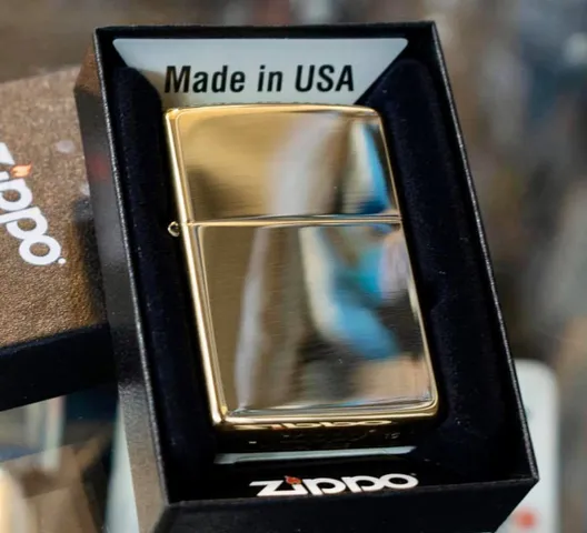 Bật Lửa Zippo 254B Bằng Đồng Vàng Bóng - Thiết Kế Sang Trọng, Khắc Chữ Tùy Chọn, Bảo Hành Trọn Đời, Quà Tặng Độc Đáo