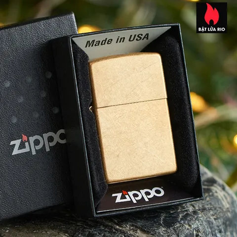 Bật Lửa Zippo Tumbled Brass 49477 - Thiết Kế Độc Đáo, Bền Bỉ, Chất Liệu Đồng Thau Nhập Khẩu Mỹ - Quà Tặng Sang Trọng