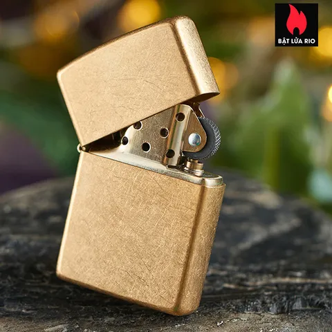 Bật Lửa Zippo Tumbled Brass 49477 - Thiết Kế Độc Đáo, Bền Bỉ, Chất Liệu Đồng Thau Nhập Khẩu Mỹ - Quà Tặng Sang Trọng