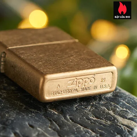 Bật Lửa Zippo Tumbled Brass 49477 - Thiết Kế Độc Đáo, Bền Bỉ, Chất Liệu Đồng Thau Nhập Khẩu Mỹ - Quà Tặng Sang Trọng