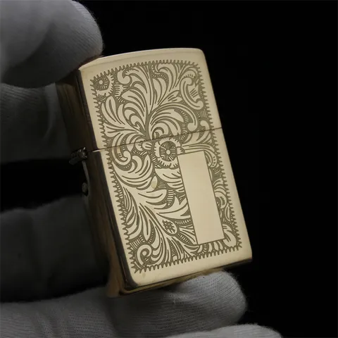 Bật Lửa Zippo 352B - Đồng Vàng Khắc Hoa Văn Ý Chống Gió - Quà Tặng Đặc Biệt cho Người Yêu Thích Bật Lửa Cao Cấp