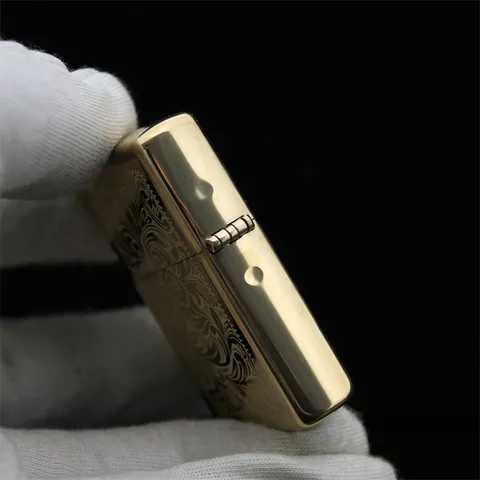 Bật Lửa Zippo 352B - Đồng Vàng Khắc Hoa Văn Ý Chống Gió - Quà Tặng Đặc Biệt cho Người Yêu Thích Bật Lửa Cao Cấp
