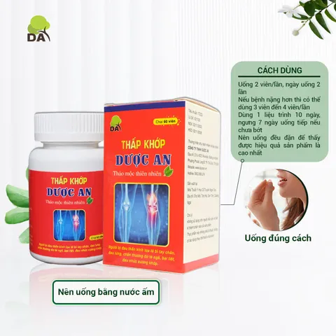 Viên uống Thấp Khớp Dược An hỗ trợ giảm đau thần kinh tọa, tê bì chân tay, đau xương khớp (Hộp 60 V)