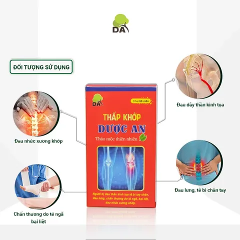 Viên uống Thấp Khớp Dược An hỗ trợ giảm đau thần kinh tọa, tê bì chân tay, đau xương khớp (Hộp 60 V)