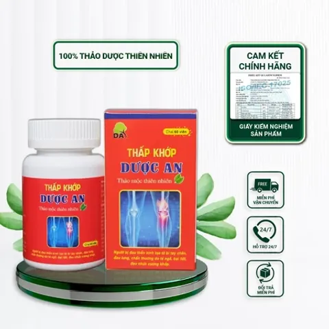 Viên uống Thấp Khớp Dược An hỗ trợ giảm đau thần kinh tọa, tê bì chân tay, đau xương khớp (Hộp 60 V)