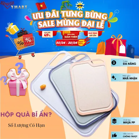 Bộ 3 Thớt Kháng Khuẩn Cao Cấp Haatz CIM296 - Thớt Đa Năng Chất Liệu Polypropylene Chống Nấm Mốc, Dễ Vệ Sinh, Bảo Hành 24 Tháng