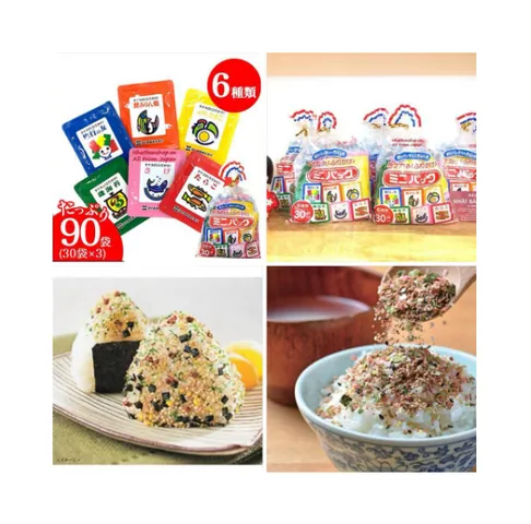 Gia Vị Rắc Cơm Furikake Nhật Bản - 30 Gói (6 Hương Vị) Cho Trẻ Em, Dinh Dưỡng Ngon Miệng, Thích Hợp Ăn Kèm Cơm, Cháo