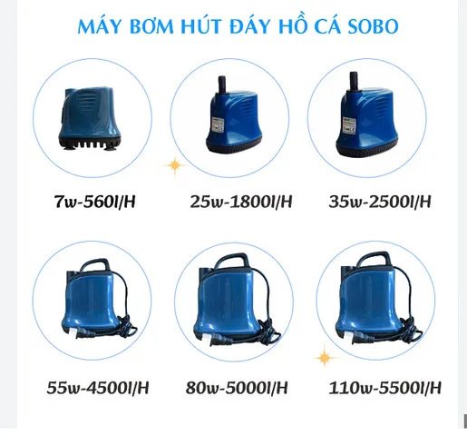 Máy Bơm Hút Đáy SOBO WP 600D - Bơm Chìm Hồ Cá Cảnh, Lưu Lượng Cao và An Toàn, Dùng Cho Hồ Koi và Hòn Non Bộ