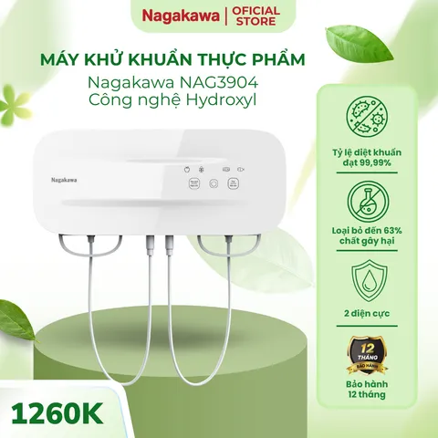 Máy Khử Khuẩn Thực Phẩm Treo Tường Nagakawa NAG3904 - Công Nghệ Hydroxyl Tiên Tiến, Tiệt Trùng 99,99%, 4 Chế Độ Linh Hoạt