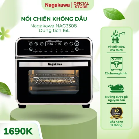 Nồi chiên không dầu Nagakawa NAG3308 (16L) - Bảo hành 12 tháng