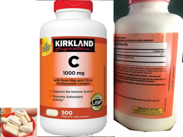 Viên Uống Bổ Sung Vitamin C 1000mg Kirkland Signature - 500 Viên Tăng Cường Miễn Dịch, Chống Oxy Hóa, Hàng Nhập Mỹ
