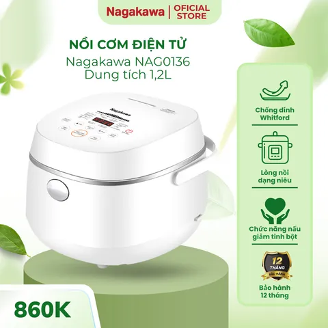 Nồi cơm điện cảm ứng Nagakawa NAG0136 (1.2L - 500W)- BH 12 tháng