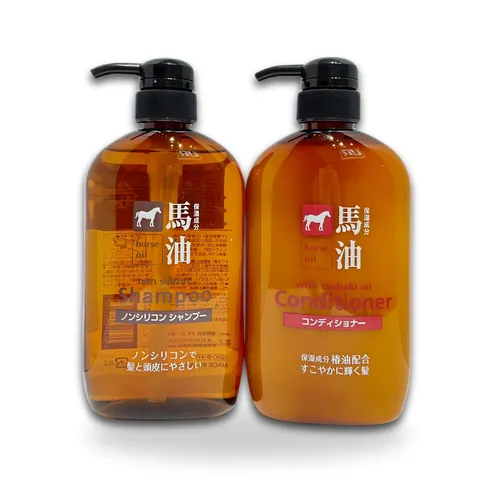 Cặp dầu gội xả Horse Oil Non Silicon 600ml dưỡng tóc mềm mượt giảm khô xơ