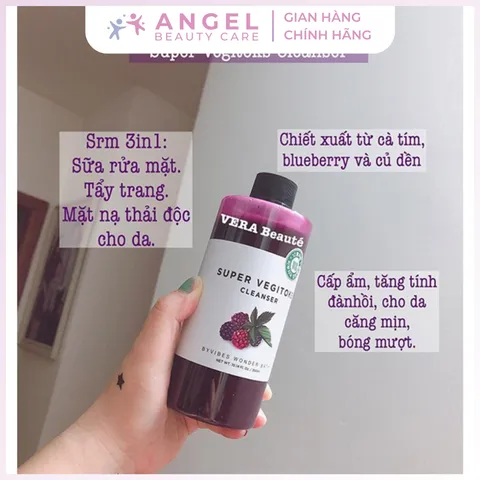 Sữa rửa mặt Super Vegitoks Wonder Bath 300ml Màu Tím