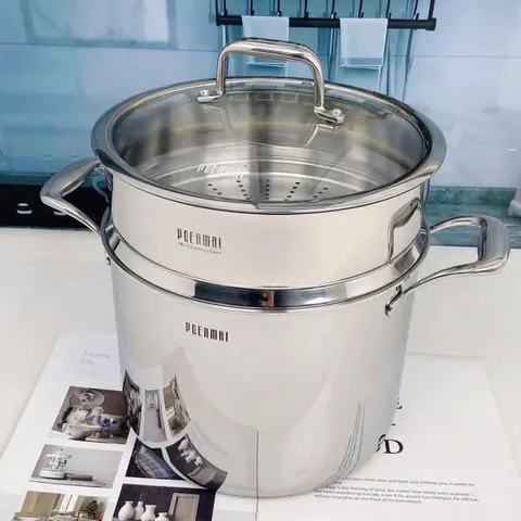 Nồi Inox Đa Năng PDEAMAI 24cm - Nồi Hấp Chân không, Đáy 3 Lớp Siêu Bền, Phù Hợp Mọi Loại Bếp, Tiện Ích Nấu Nướng Hiện Đại