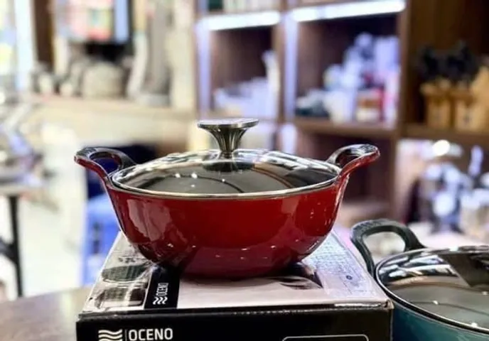 Nồi Chảo Gang Oceno Đỏ Xanh - Đa Năng, Bền Bỉ, Phù Hợp Mọi Loại Bếp, Giữ Nhiệt Tốt Cho Nhà Bếp Hiện Đại
