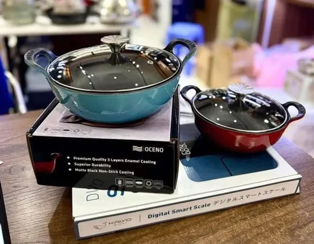 Nồi Chảo Gang Oceno Đỏ Xanh - Đa Năng, Bền Bỉ, Phù Hợp Mọi Loại Bếp, Giữ Nhiệt Tốt Cho Nhà Bếp Hiện Đại