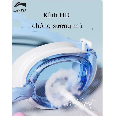 Kính Bơi Trẻ Em LI-NING Chống Nước Chống Sương Mù - Góc Nhìn Rộng, Kèm Nút Bịt Tai, Dành Cho Trẻ Từ 3-10 Tuổi, Mẫu LNJV246