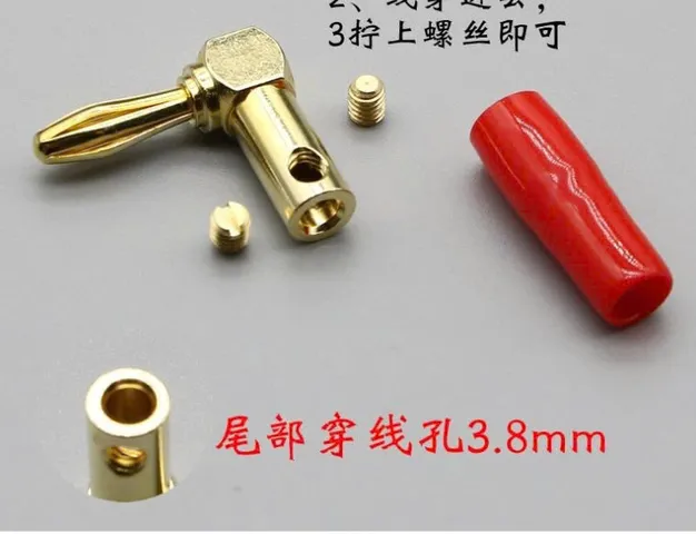 Giắc Bắp Chuối Cong 90 Độ Vuông Góc - Kết Nối Âm Thanh Chất Lượng Cao, Tiết Kiệm Không Gian, Dễ Dàng Sử Dụng - 1 Cặp