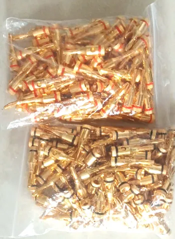 2 Cặp Jack Bắp Chuối Mạ Vàng - Phụ Kiện Âm Thanh Chất Lượng Cao, Kết Nối Loa Tối Ưu, Bền Bỉ và Thẩm Mỹ