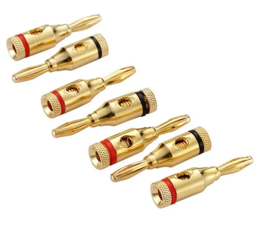 2 Cặp Jack Bắp Chuối Mạ Vàng - Phụ Kiện Âm Thanh Chất Lượng Cao, Kết Nối Loa Tối Ưu, Bền Bỉ và Thẩm Mỹ