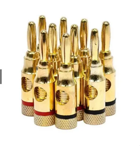 2 Cặp Jack Bắp Chuối Mạ Vàng - Phụ Kiện Âm Thanh Chất Lượng Cao, Kết Nối Loa Tối Ưu, Bền Bỉ và Thẩm Mỹ