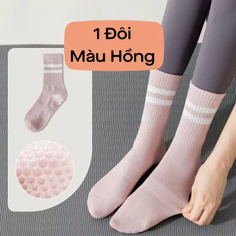 Tất vớ nữ tập Gym,Yoga, Pilates chống trơn trượt, thoáng khí
