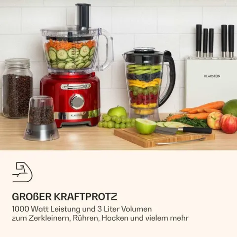 Máy Xay Sinh Tố Đa Năng Klarstein Luca 1000W - Thùng Trộn 3L, Chức Năng Tự Làm Sạch, An Toàn, Dễ Sử Dụng