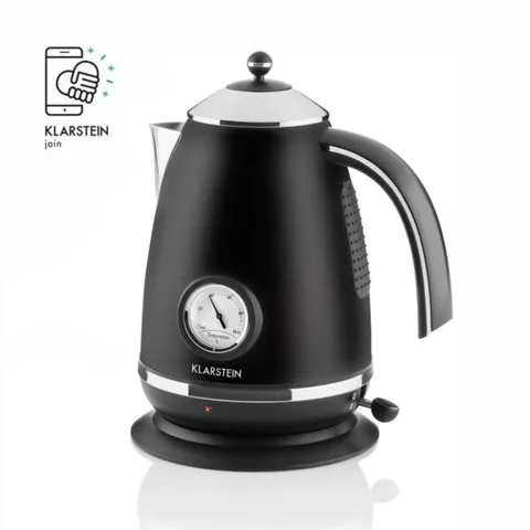 Ấm Siêu Tốc Klarstein Aquavita 1.7L 2200W - Thiết Kế Cổ Điển Sang Trọng, Tự Động Ngắt Điện An Toàn, Dễ Dàng Sử Dụng